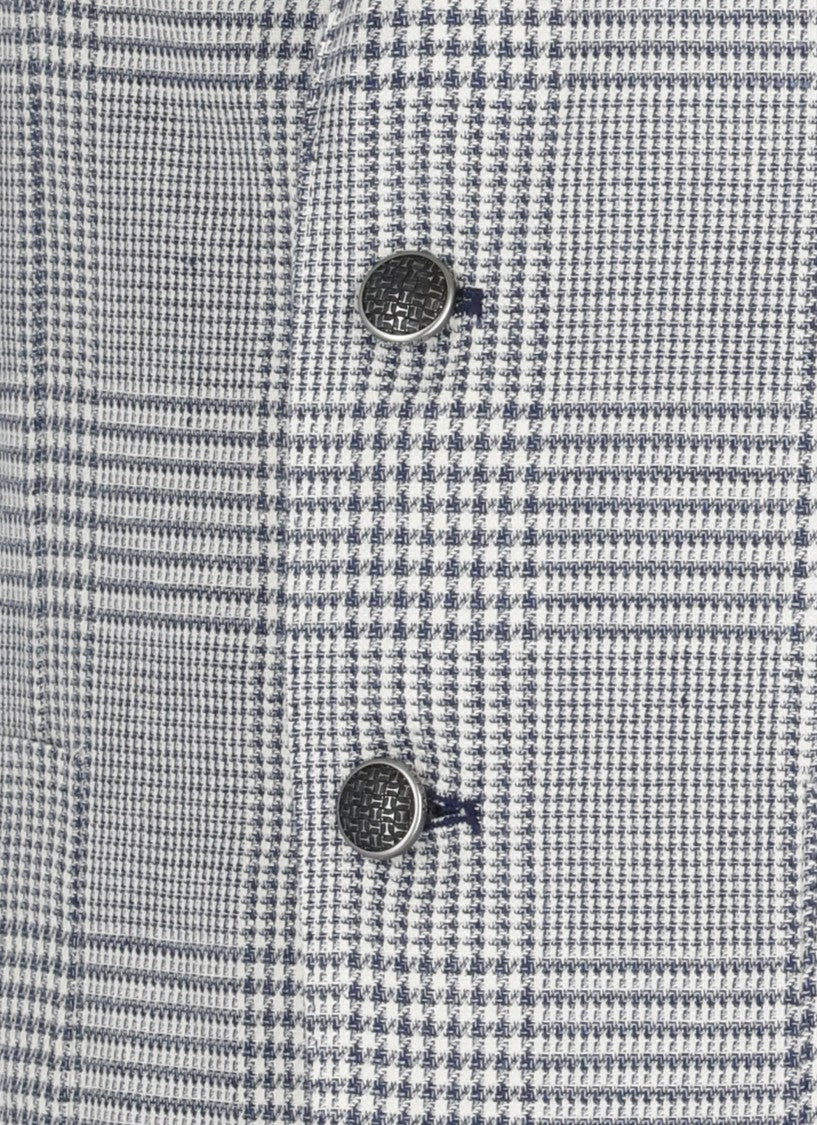 Tagliatore Blue Linen And Cotton Jacket