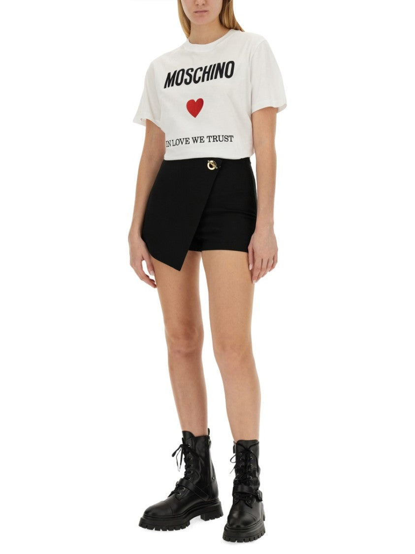 Moschino Logo Heart Motif T-Shirt With Bold Design