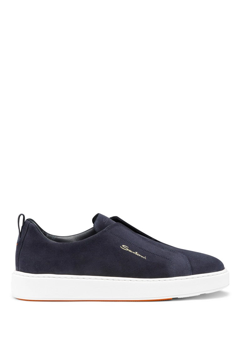 Santoni Suede Slip-On Sneakers