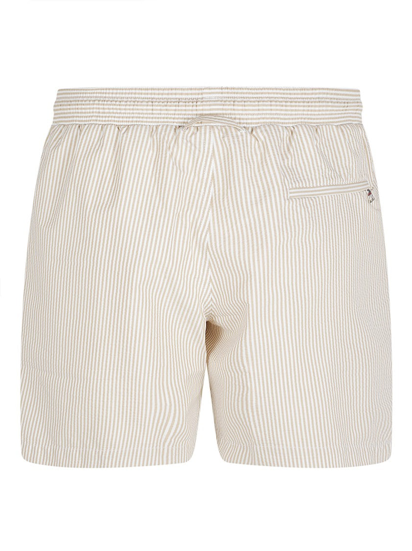 Orlebar Brown Neutral Vertical Stripe Drawstring Swim Shorts