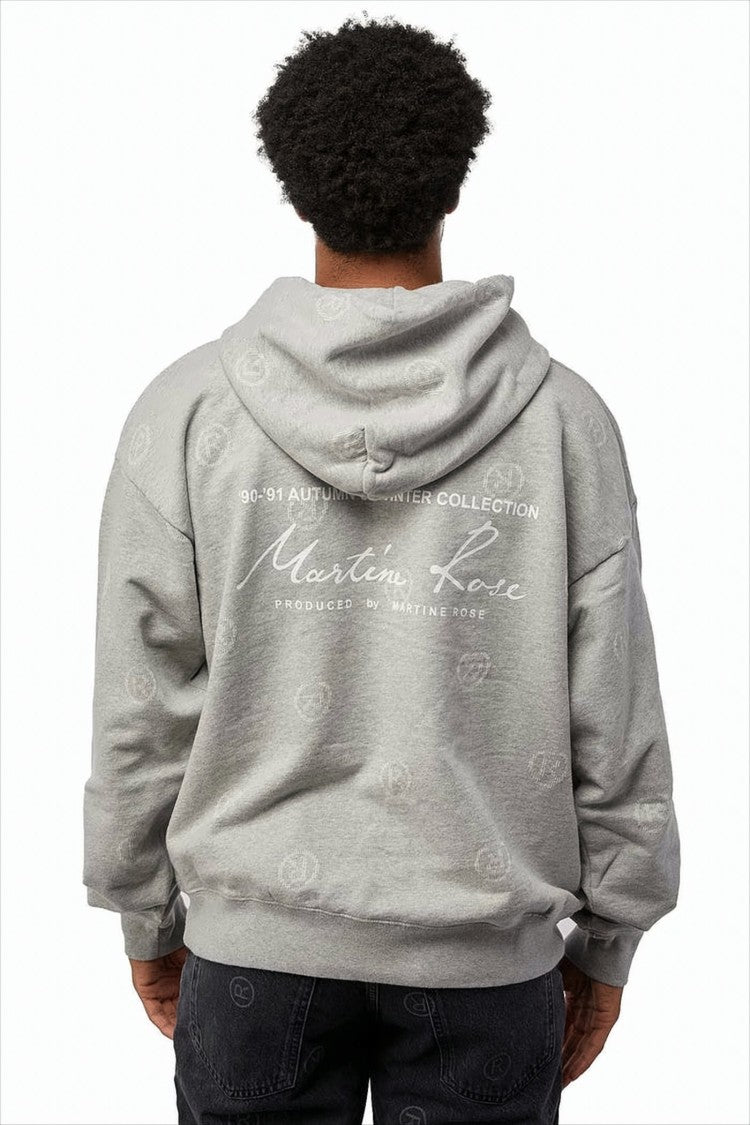 Martine Rose Relaxed Fit Grey Cotton Logo Hoodie