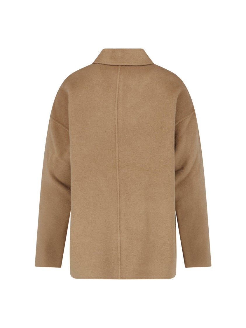 Anine Bing Short Brown Wool And Cashmere Jacket With Classic Collar
