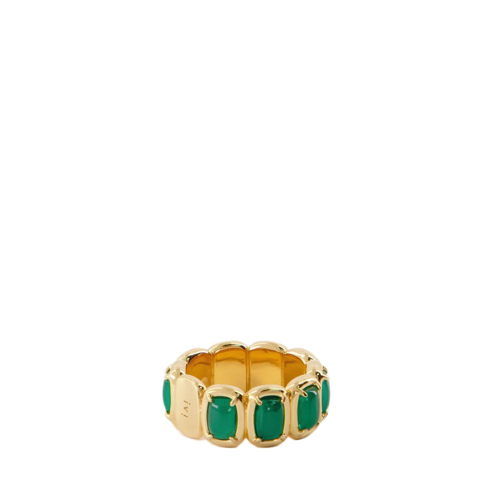 Ivi Toy Ring - Green Onyx - Or