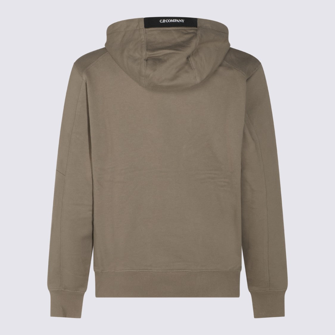 C.P. Company Minimalist Olive Hoodie With Signature Branding Patch