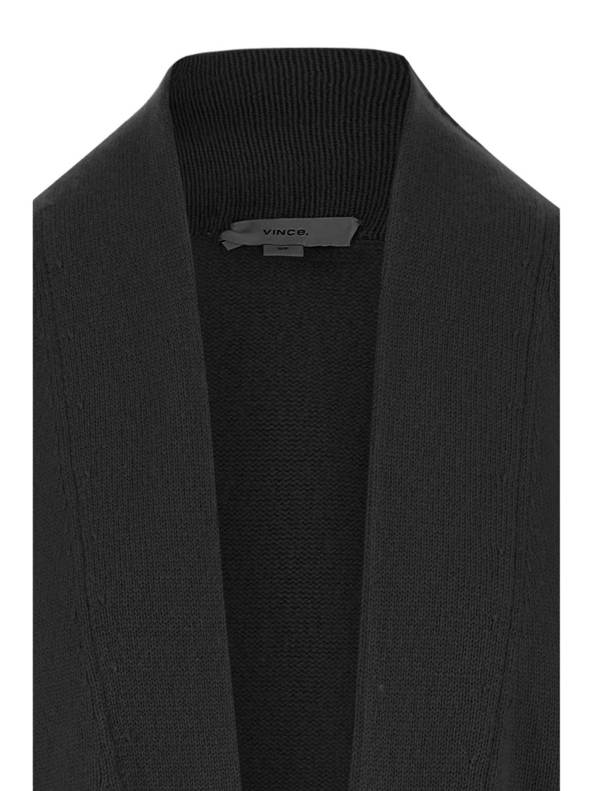 Vince Cashmere V-Neck Cardigan With Patch Pockets And Ribbed Edges