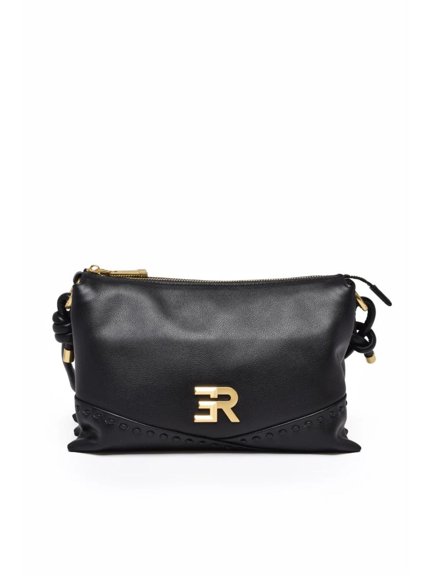 Ermanno Firenze Alicia Shoulder Bag With Smooth Bovine Leather And Gold Accents