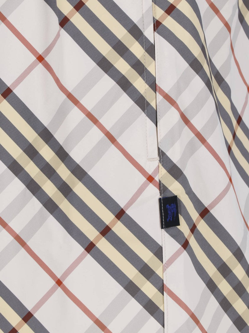 Burberry Beige Check Relaxed Drawstring Shorts