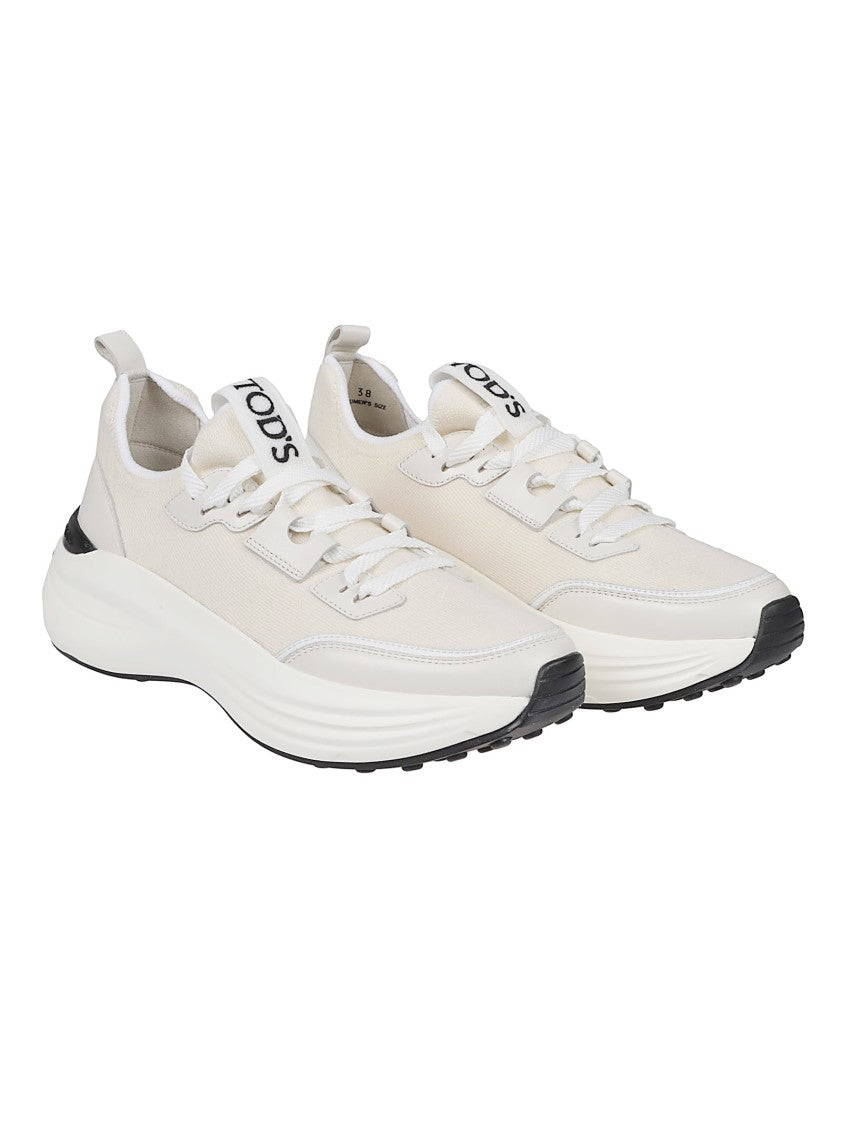 Tod's 81L Off White Cotton Blend Sneakers