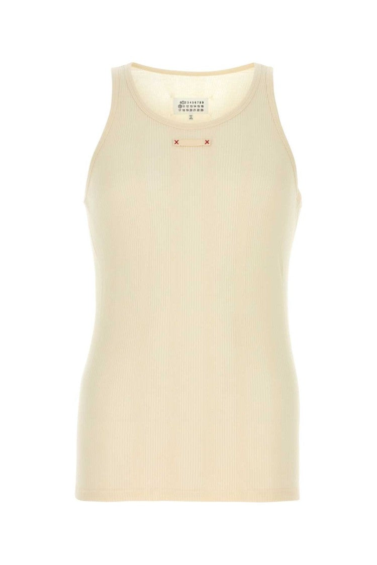 Maison Margiela Ivory Cotton Blend Tank Top