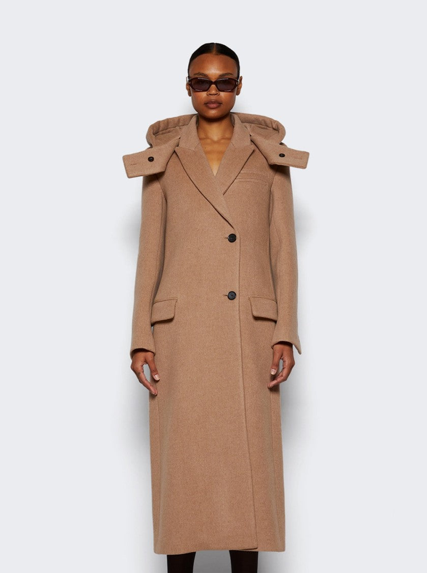 Proenza Schouler Reed Hooded Brushed Melange Wool Coat