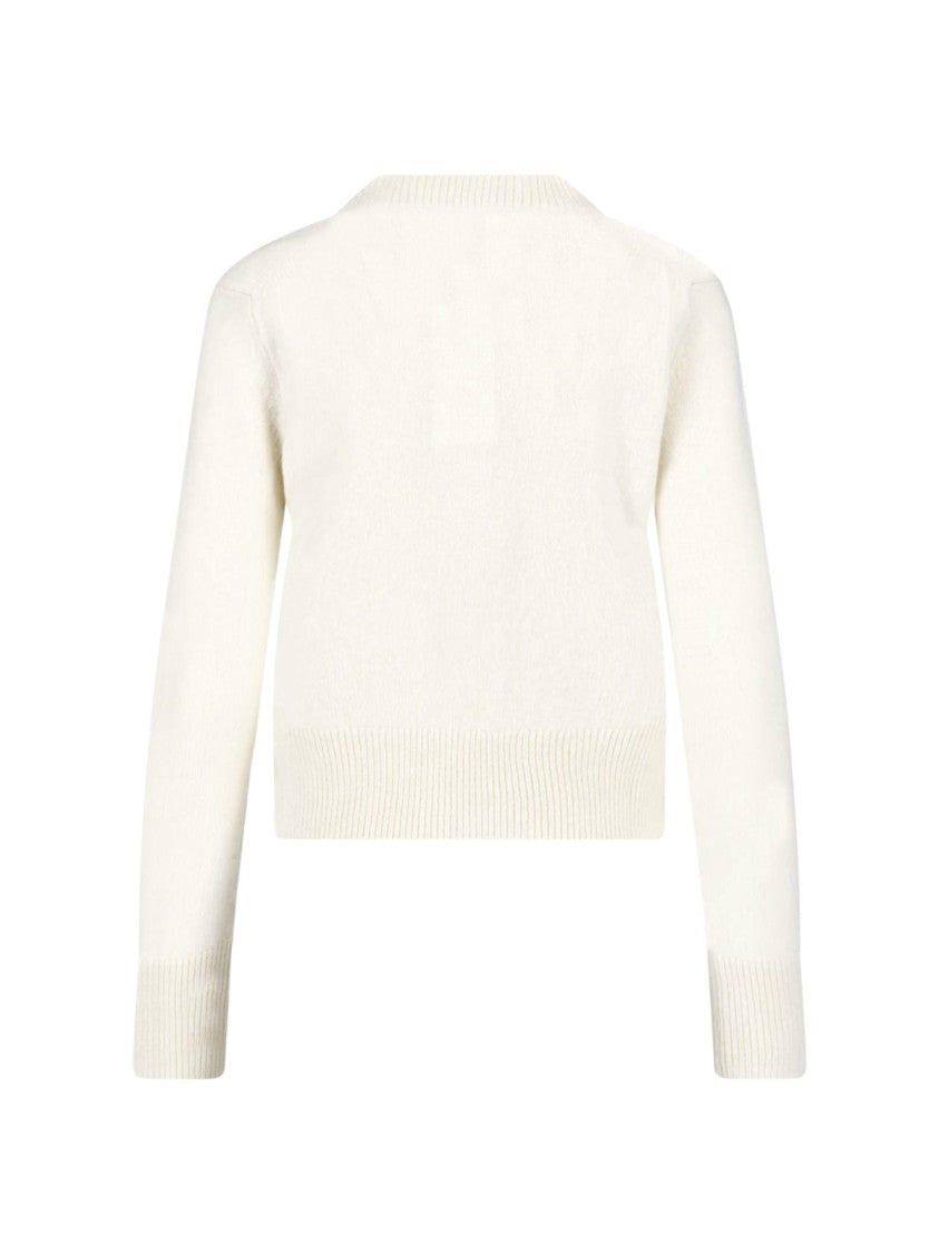 Maison Kitsuné Cropped Long-Sleeved Cardigan Sweater