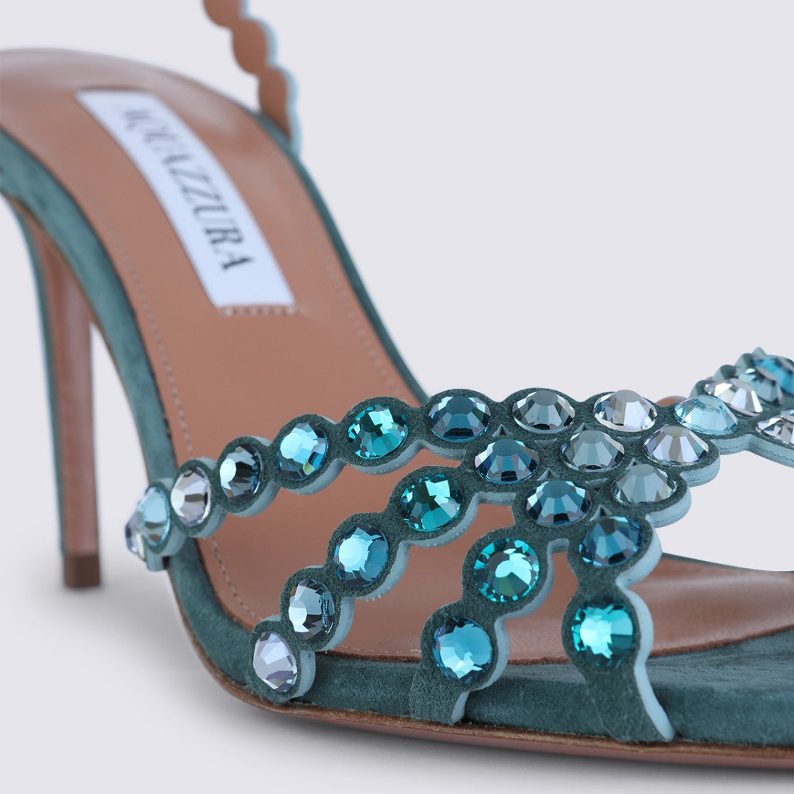 Aquazzura Turquoise Leather Tequila Sandals 85