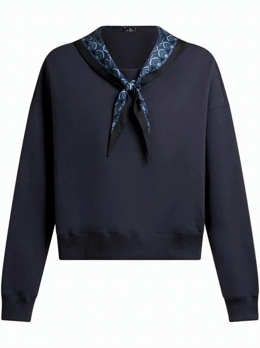 Etro Cropped Long-Sleeved Top With Scarf Detail
