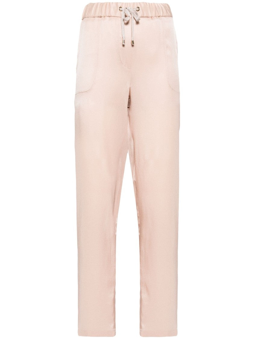 Lorena Antoniazzi Relaxed Fit Trousers With Drawstring Waistband And Smooth Texture