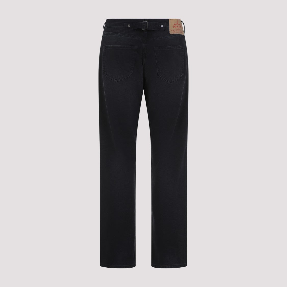 Prada Classic Straight-Leg Black Jeans With Design