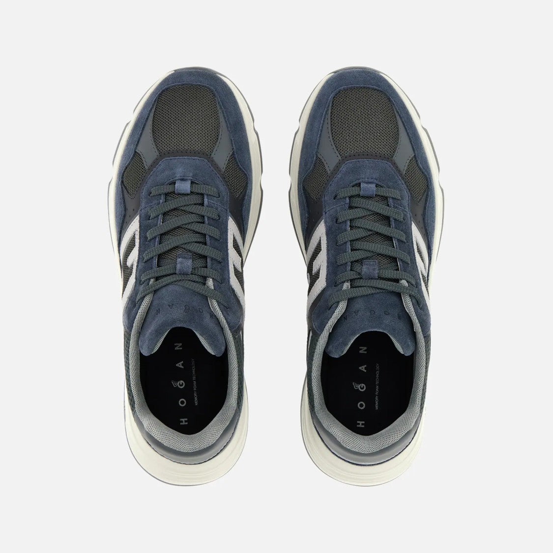 Hogan Calfskin Lace-Up Sneakers With Contemporary Design