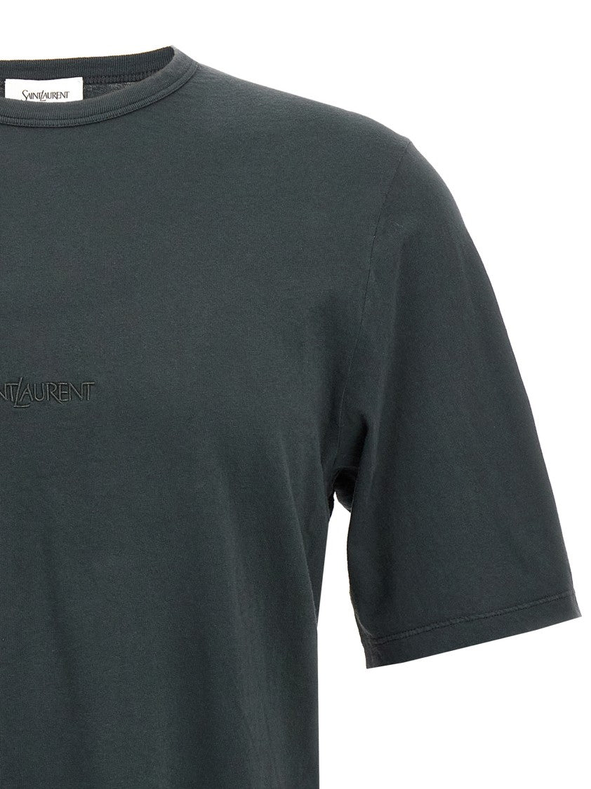 Saint Laurent Logo Embroidery T-Shirt