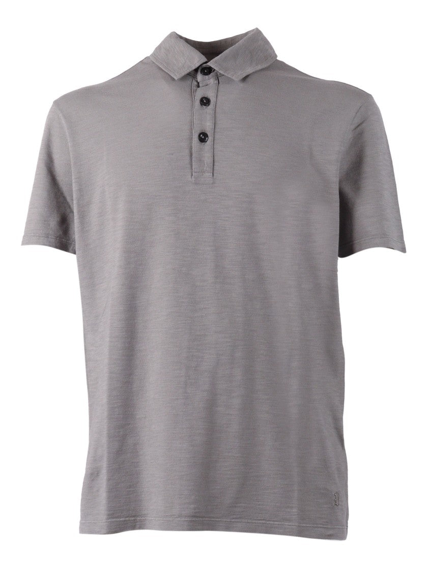 Dondup Textured Grey Cotton Polo Shirt