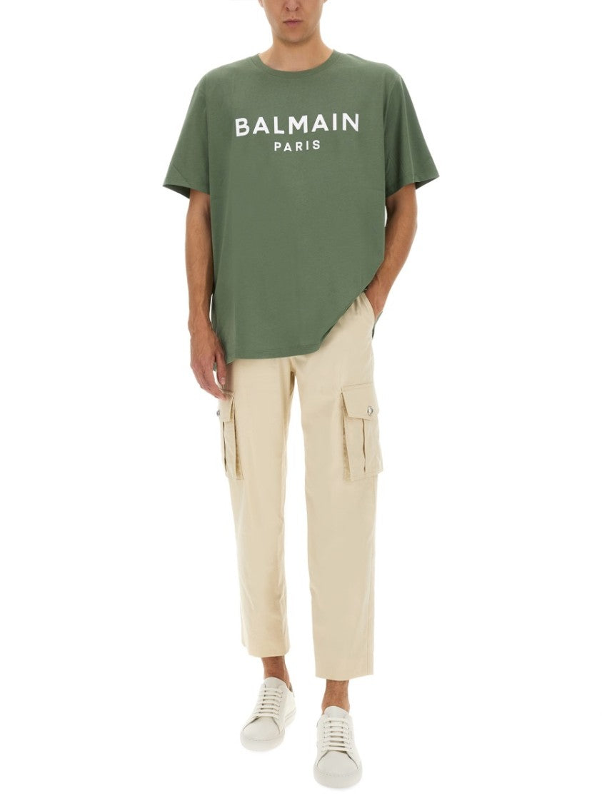Balmain Tailored Straight Leg Cotton Cargo Pants