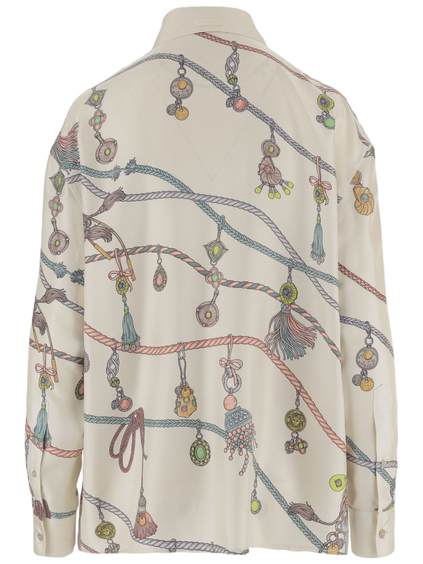 Versace Silk Shirt With Intricate All-Over Print