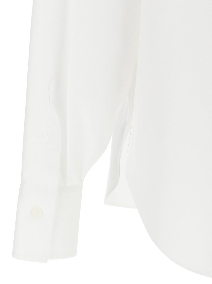 Brunello Cucinelli Classic White Oxford Shirt With Logo Embroidery