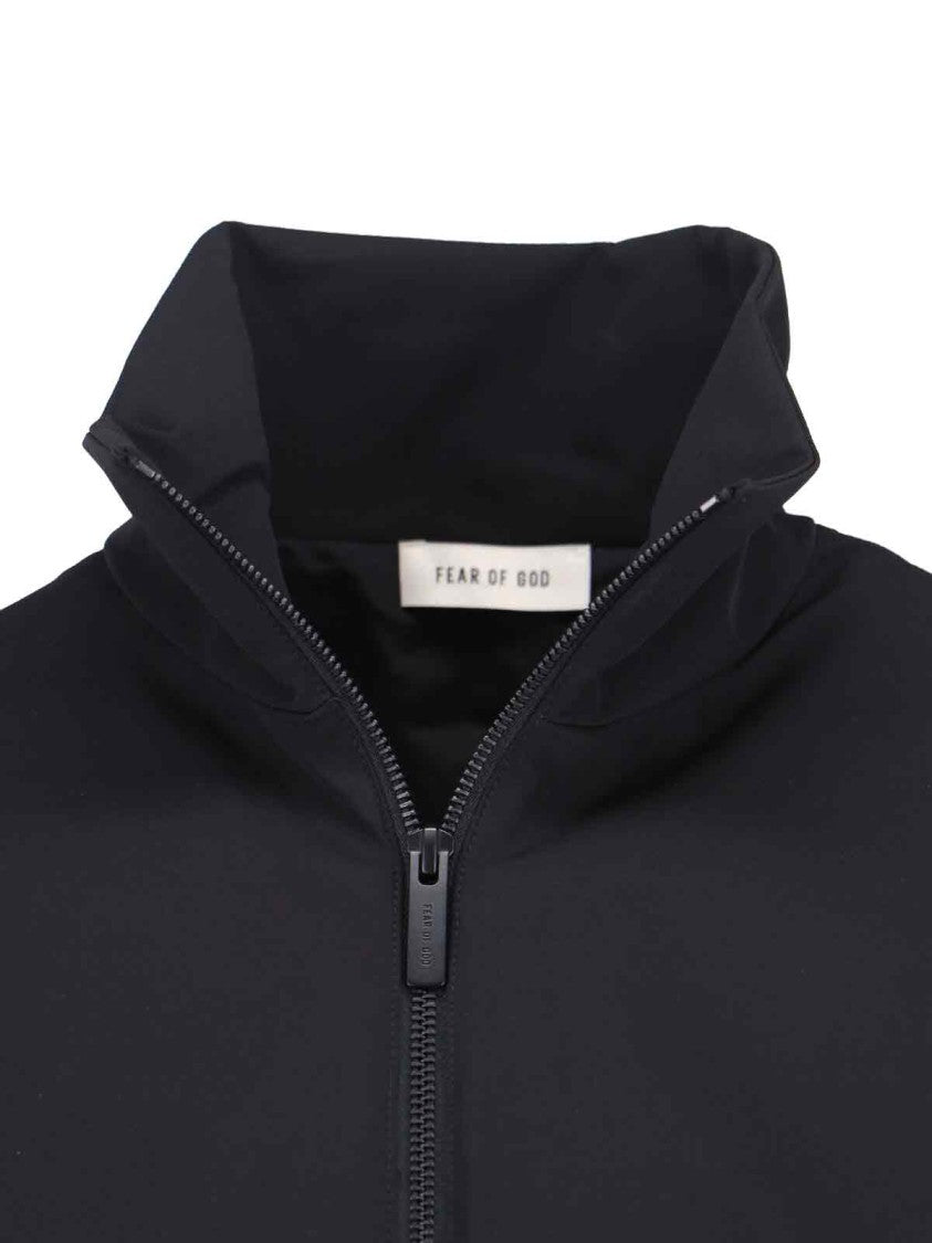 Fear Of God Minimalist Black Jacket With High Stand Collar