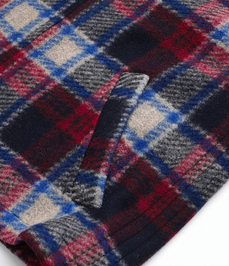 Isabel Marant Bold Plaid Hooded Jacket With Adjustable Drawstring Hem