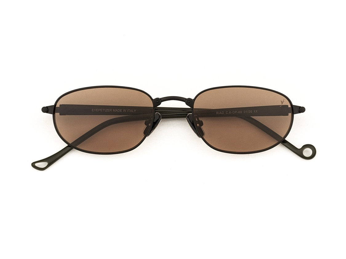 Eyepetizer Black Riad Thin Metal Geometric Sunglasses