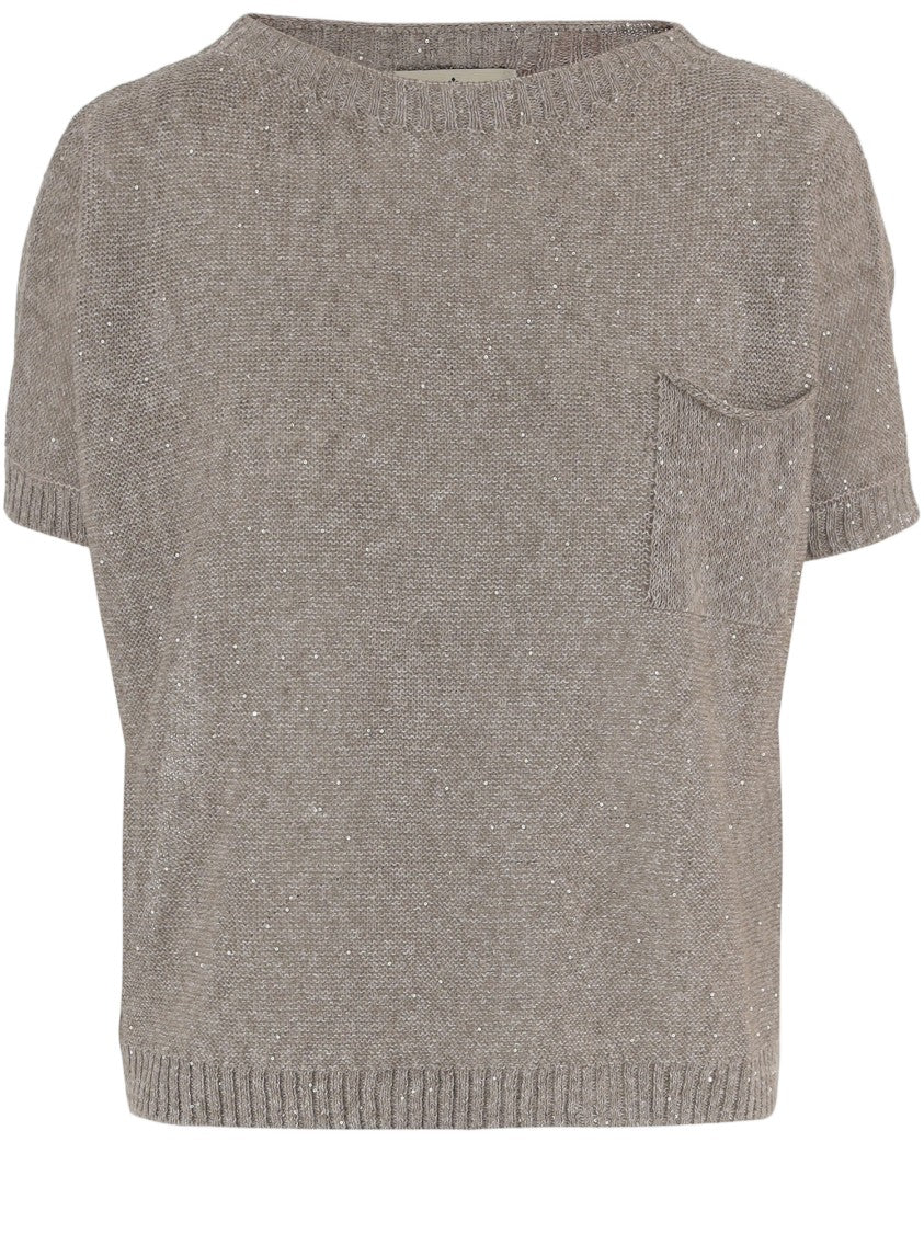 Bruno Manetti Short-Sleeved Jersey In Linen