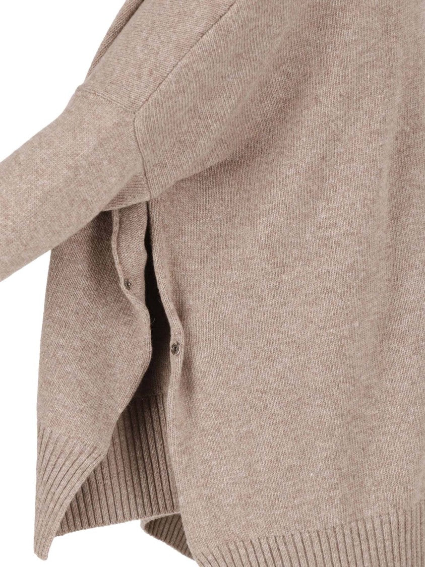 Ma'ry'ya Taupe Knit Sweater With Virgin Wool And Cashmere Blend