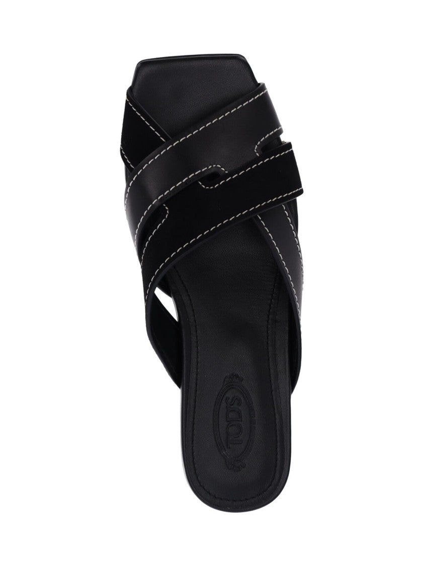 Tod's Leather Sandals – Black