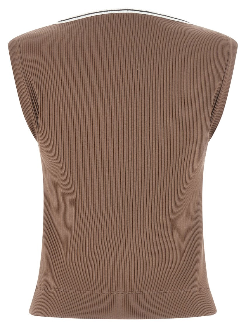 Brunello Cucinelli 'Shiny Trim' Tank Top