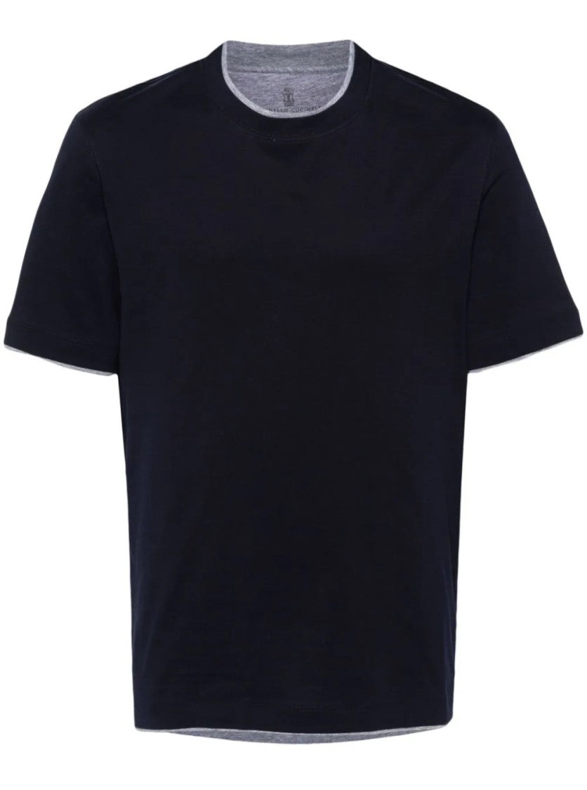 Brunello Cucinelli Black Crew Neck Short Sleeve T-Shirt