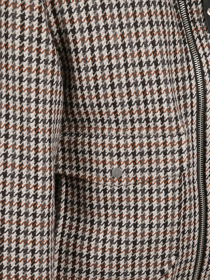 Mackage Classic Check Pattern Bomber Jacket