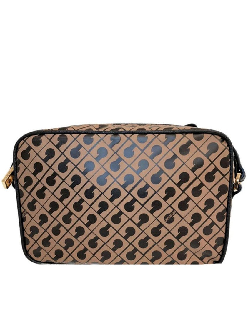Gherardini Dark/Light Brown Geometric Leather Crossbody Bag