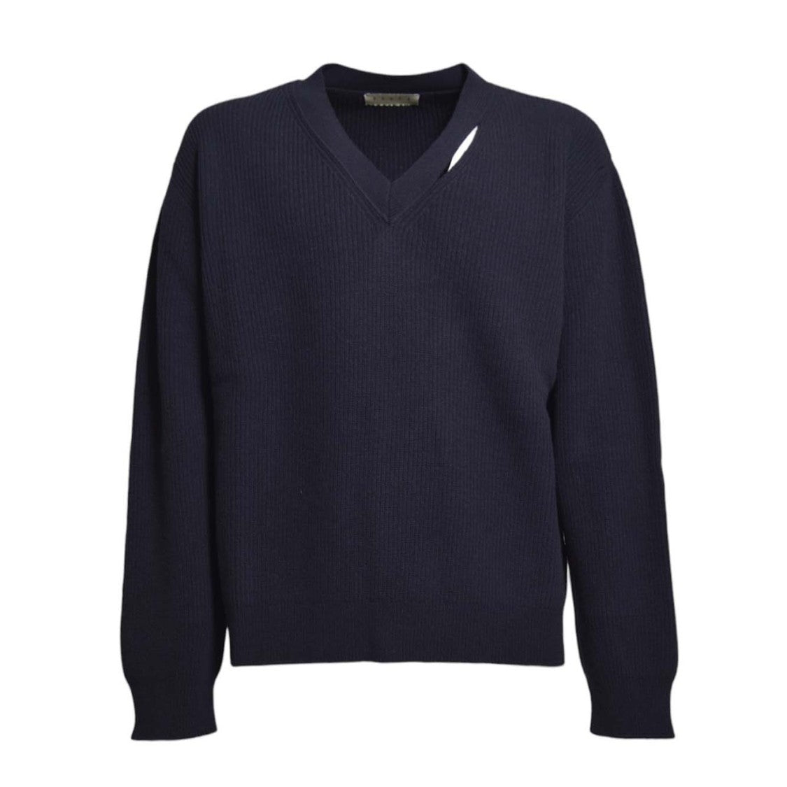 Paura Venezia V-Neck Sweater In Blue Wool