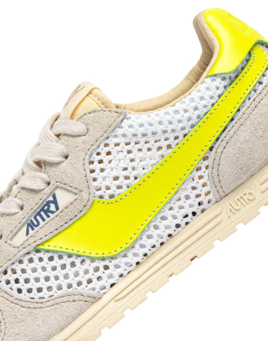 Autry Autry Windspin Women’S Sneakers In Mesh And Leather White Sand And Evening Primrose Wslw Kd02 Windspin Low