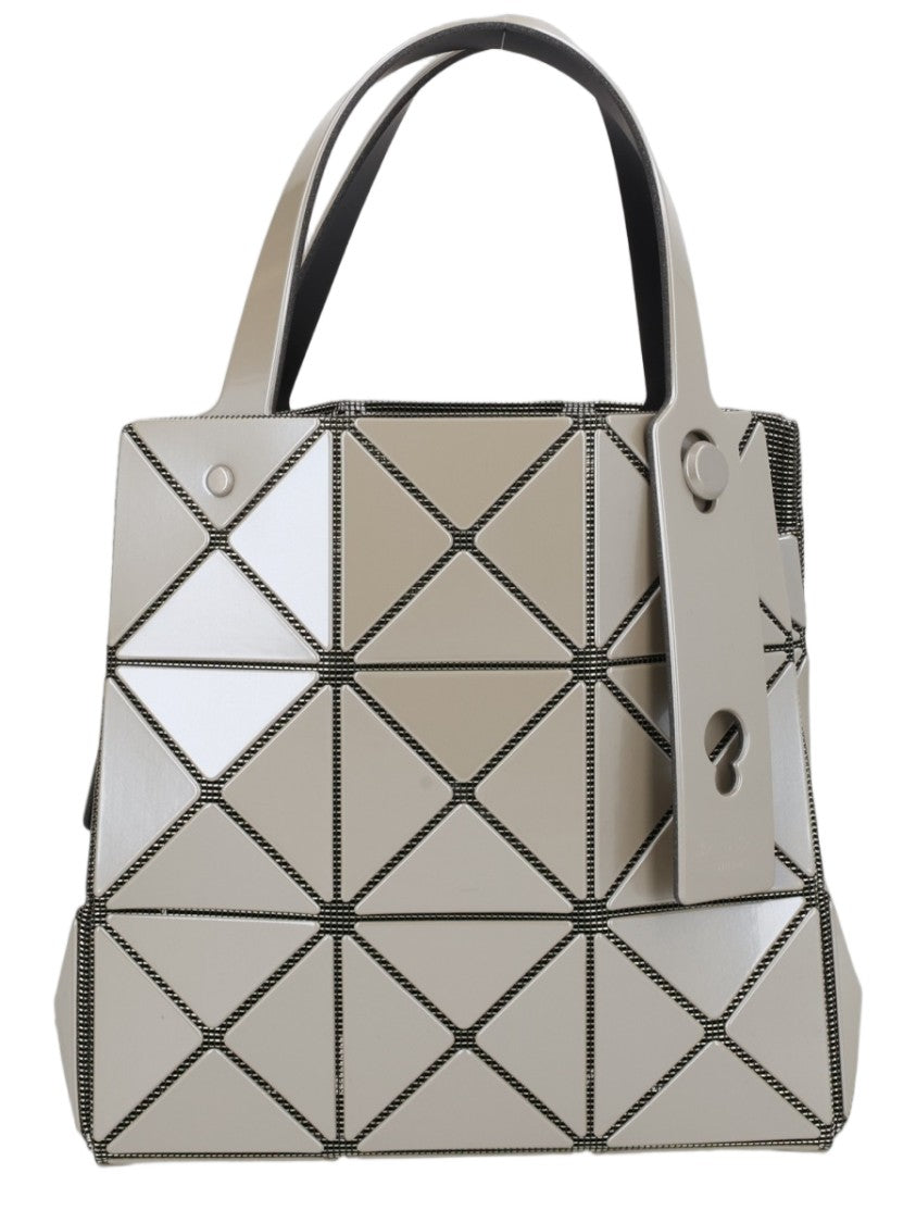 Bao Bao Issey Miyake Grey Geometric Glossy Keyhole Tag Polyester Handbag