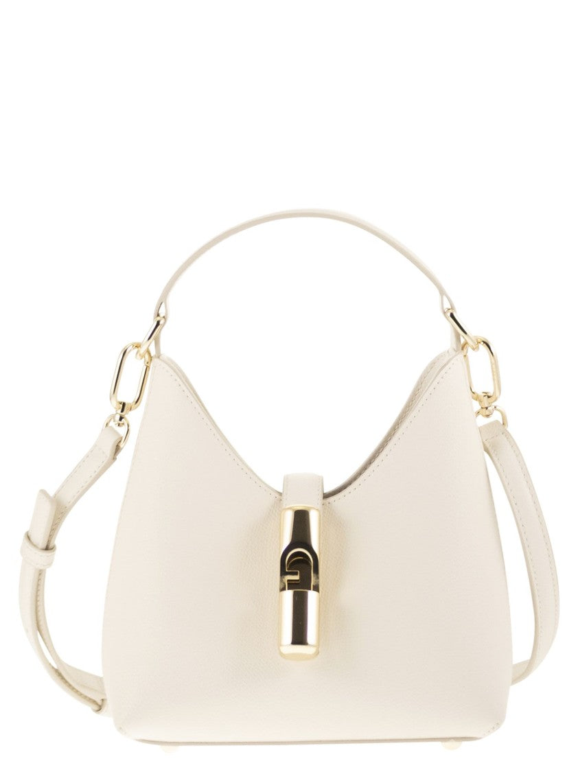Furla Mini Trapezoidal Leather Hobo Bag With Iconic Hardware