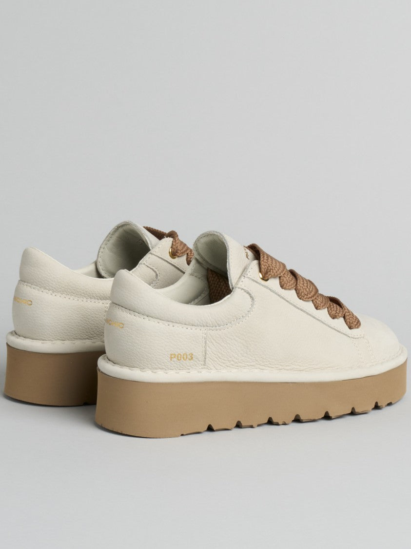 Panchic Low-Top Nubuck Leather Sneakers With Chunky Gum Sole