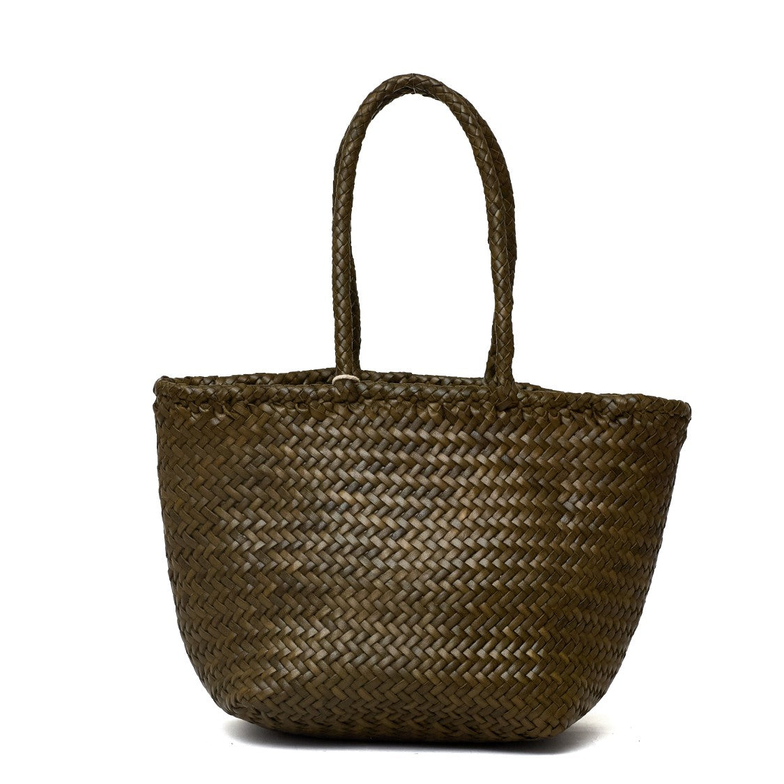 Dragon Diffusion Grace Basket Small Diagonal Handwoven Buffalo Leather Tote Bag