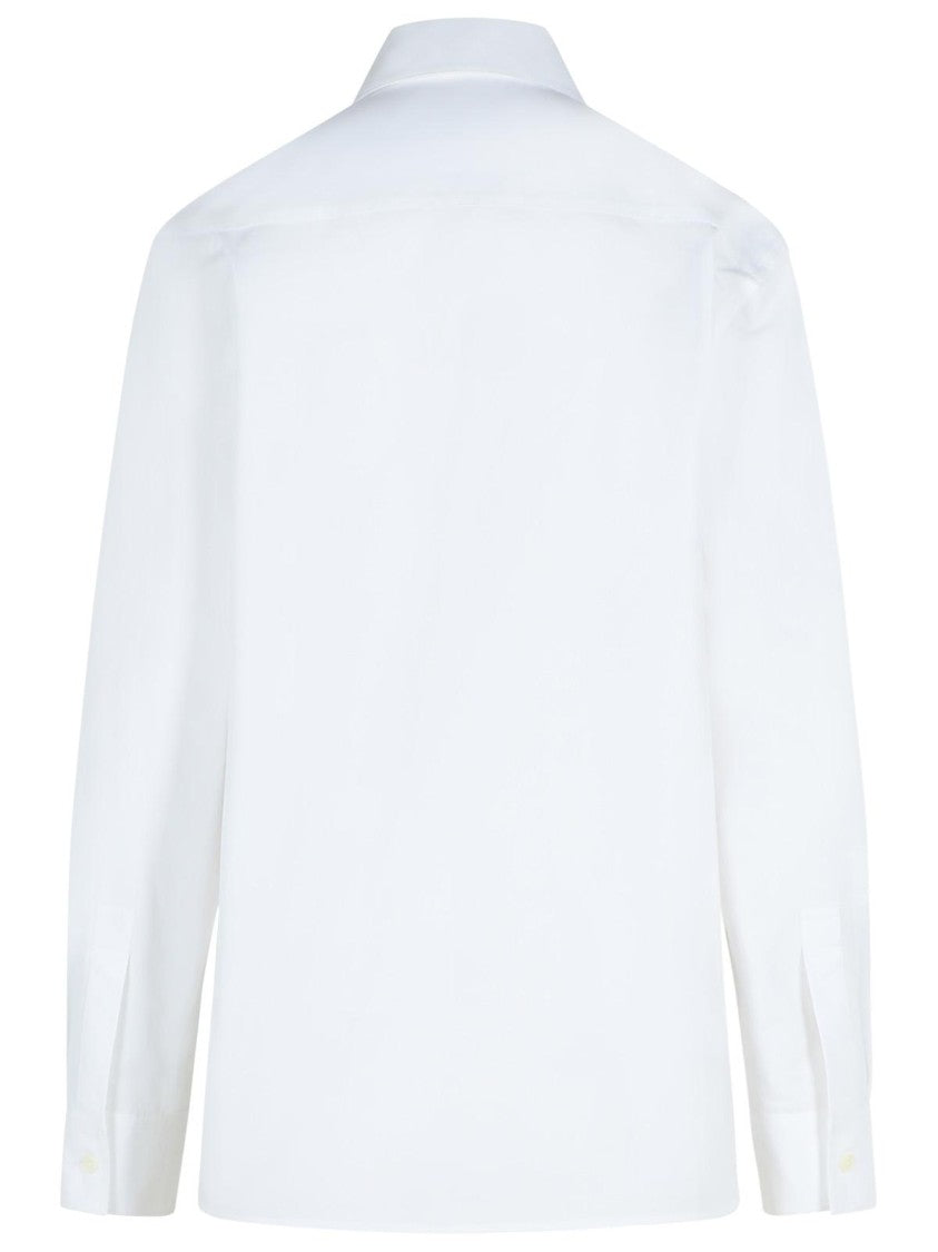 Jil Sander Refined White Cotton Shirt With Pointed Collar