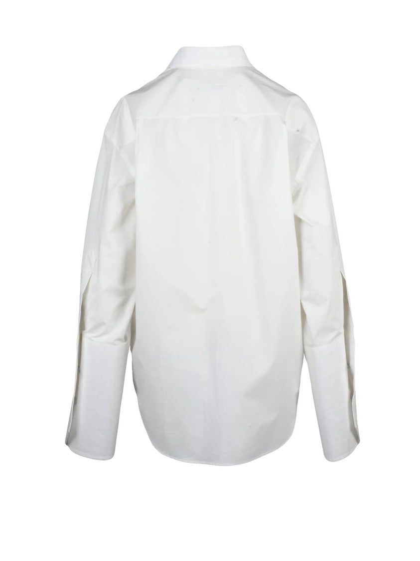 Mm6 By Maison Margiela White Oversized Cotton Shirt