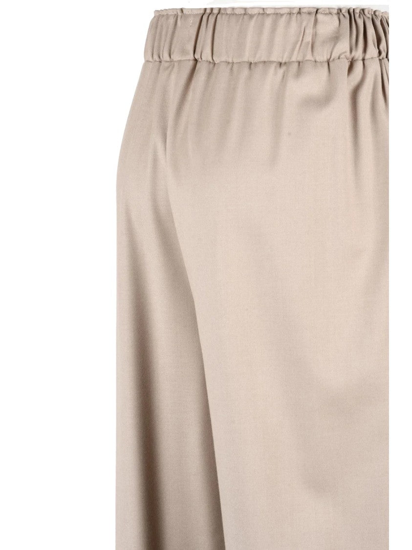 Black 961 Beige Wide-Leg Polyester-Blend Pants