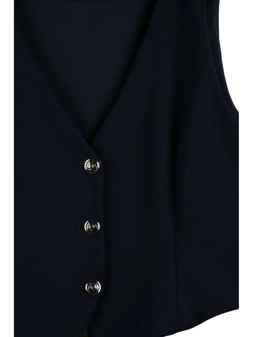Marella Be Smart Navy Blue Viscose Stretch Vest