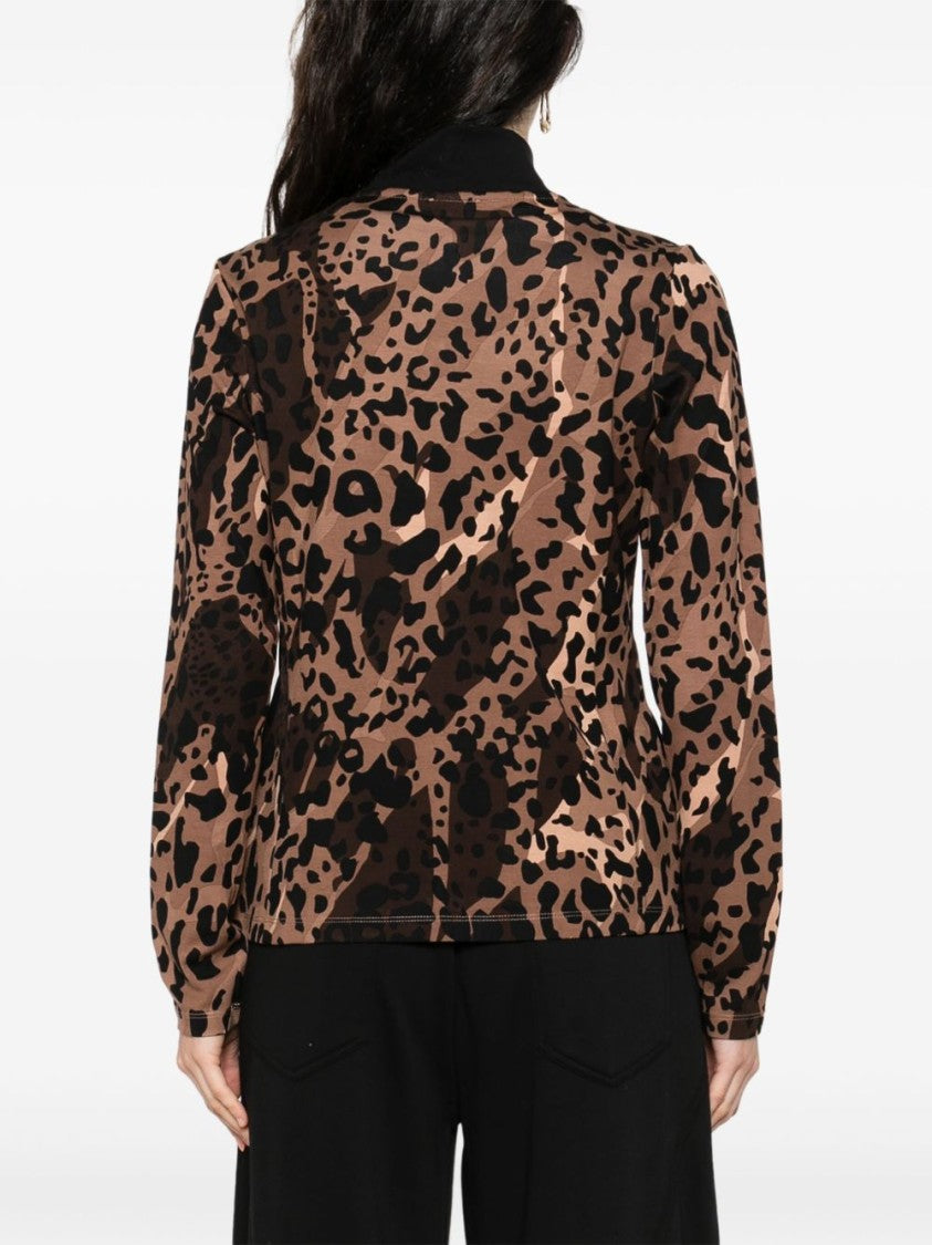 Liu Jo Leopard Print Viscose Blend Sweater