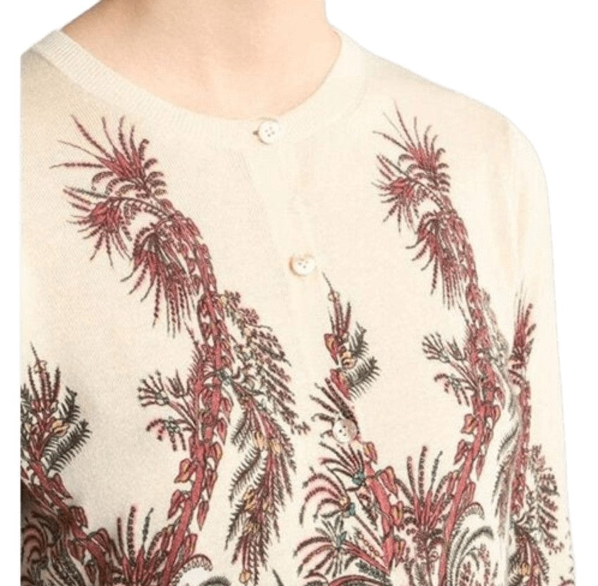 Etro Floral Paisley Print Silk-Cashmere Cardigan