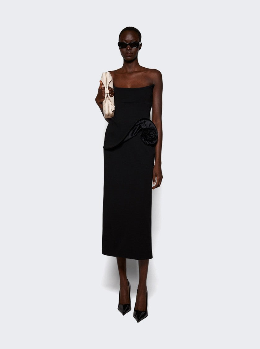 Magda Butrym Floral Applique Dress Black