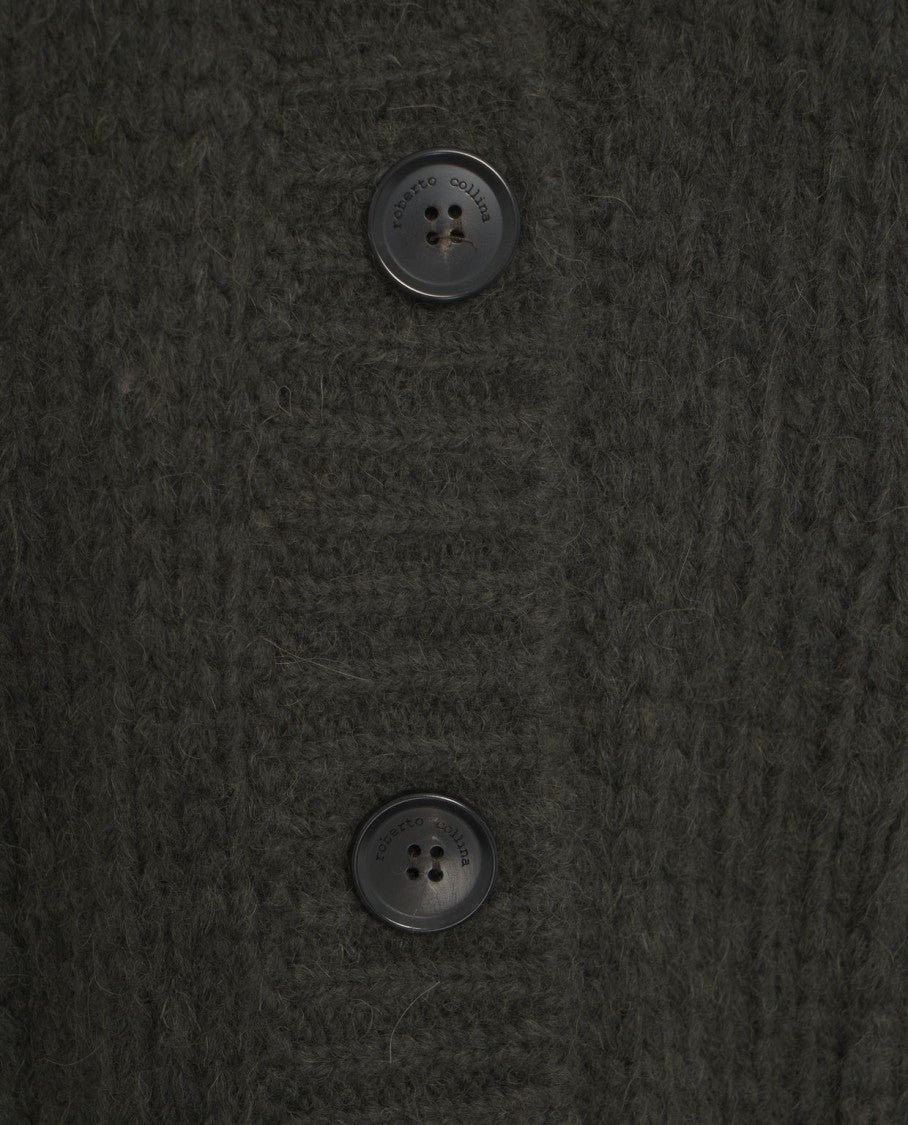 Roberto Collina V-Neck Cardigan With Structured Knit And Patch Pockets