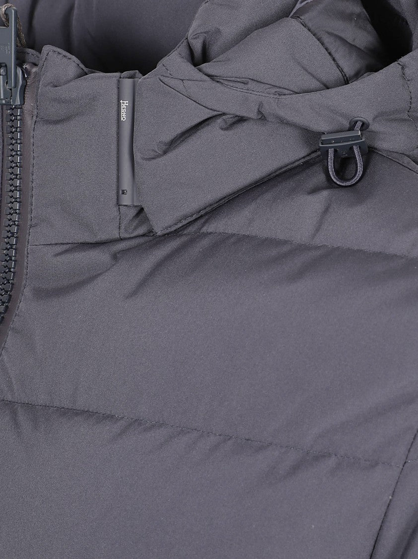 Herno Quilted Matte Finish Hooded Coat With Adjustable Toggles
